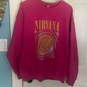 Nirvana women’s pink size large sweatshirt.